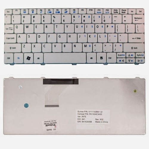 Klávesnica pre  ACER Aspire One D255 D257 D260 D270 521 532 533 biela